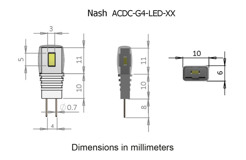 G4 Halogen Replacement LED Bulb AC DC Marine Inc.