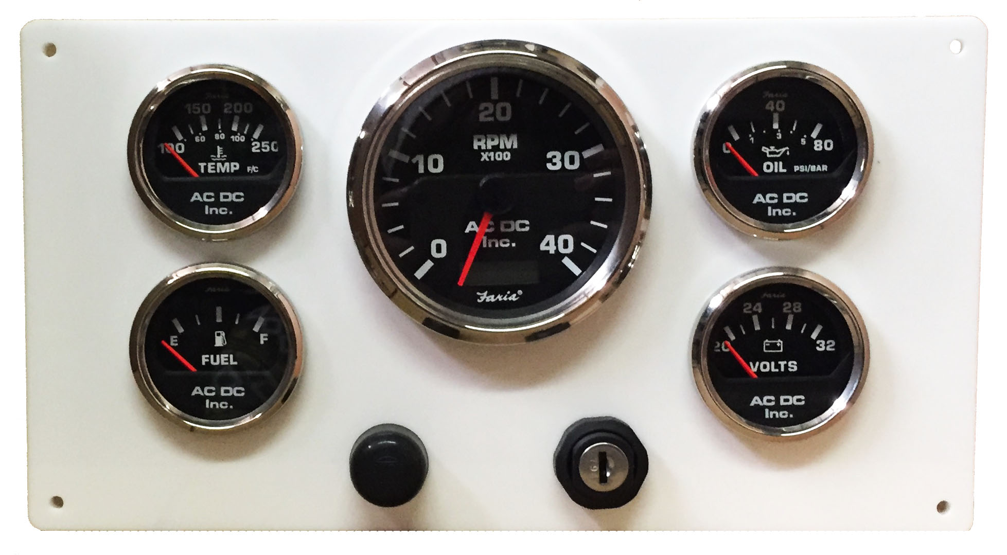 White Panel Black Gauges 12X6